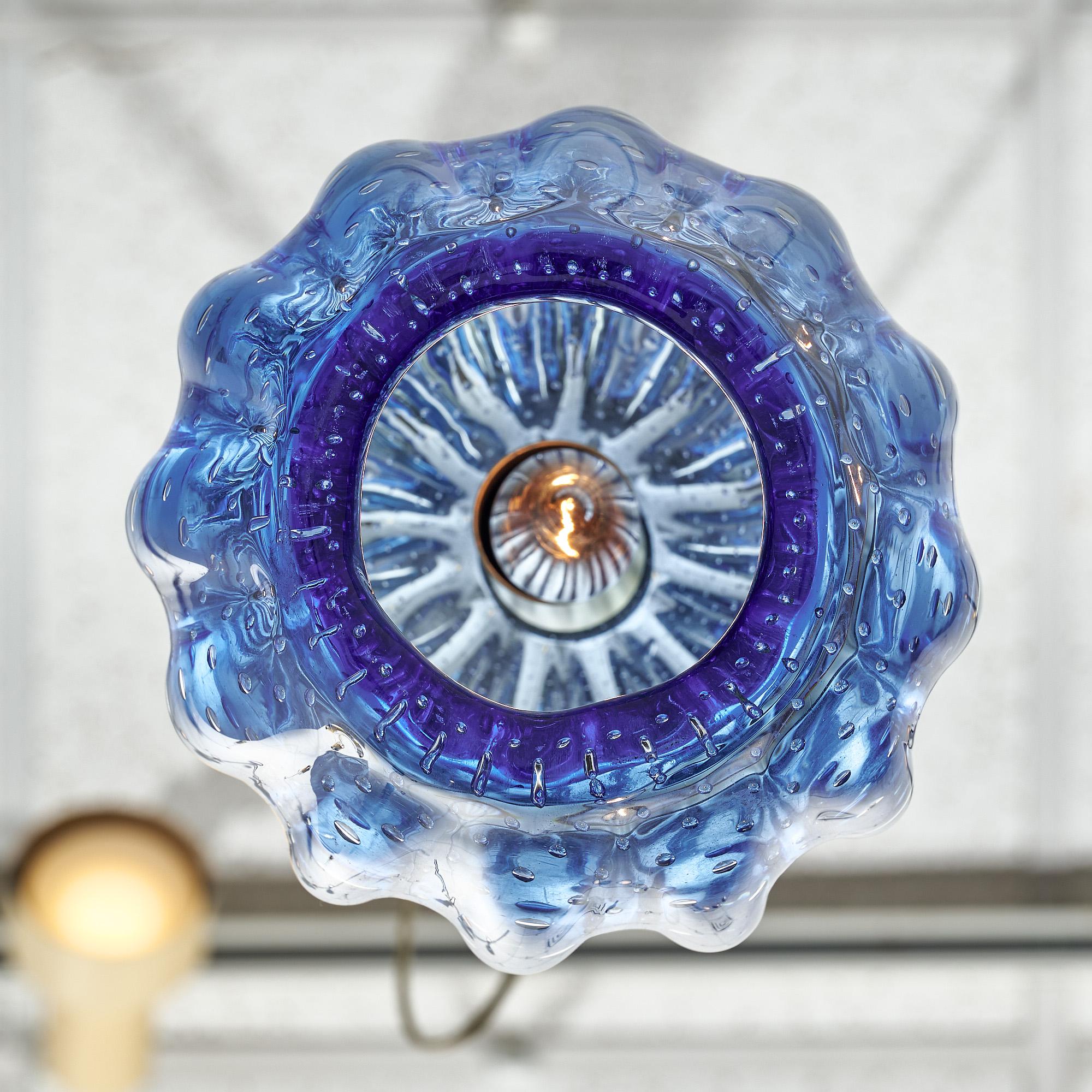 Vetro di Murano Ciondolo in vetro di Murano blu in vendita