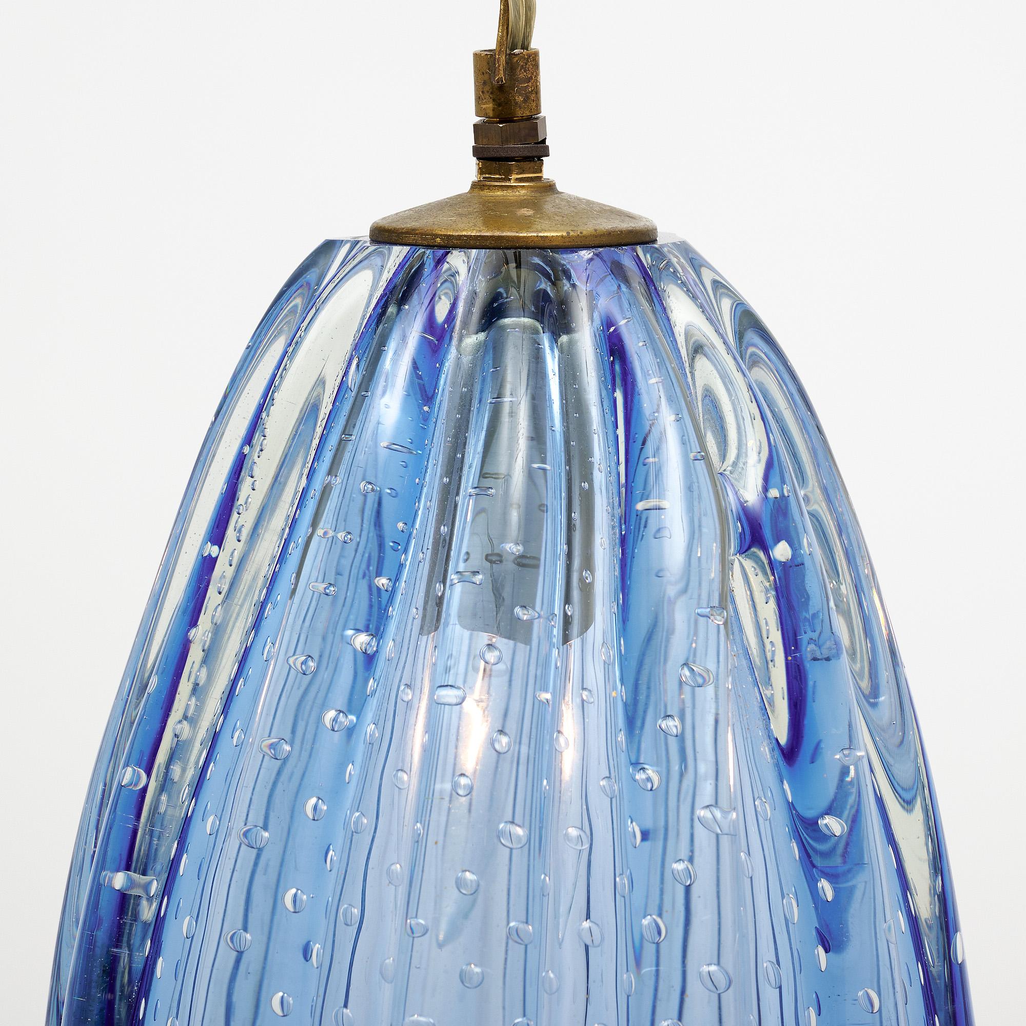 Ciondolo in vetro di Murano blu in vendita 2