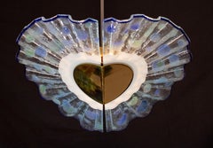 Blue Murano glass pendant in the shape of a fan, 1970s