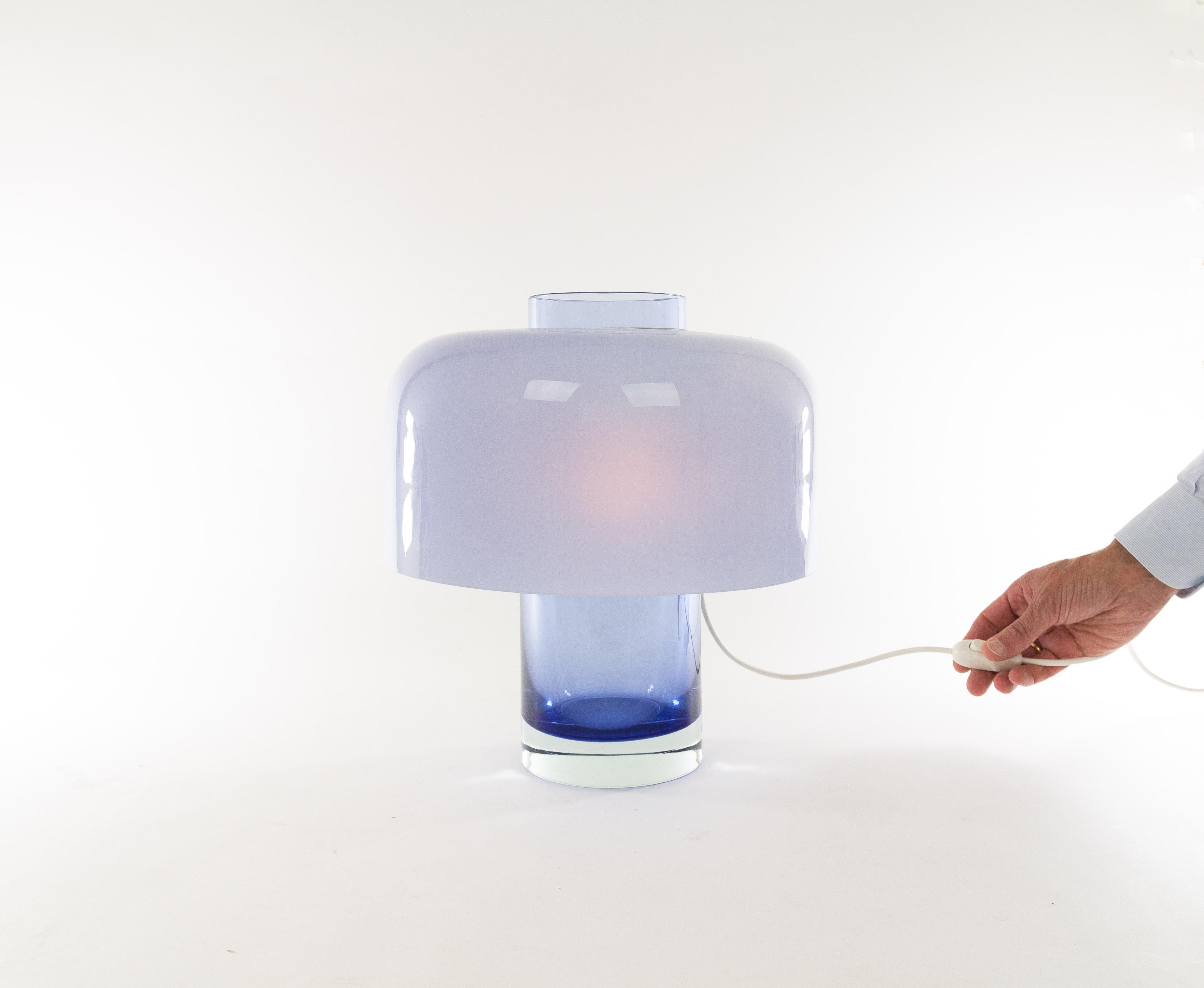 Blue Murano Glass Table Lamp LT 226 by Carlo Nason for A.V. Mazzega, 1960s 1