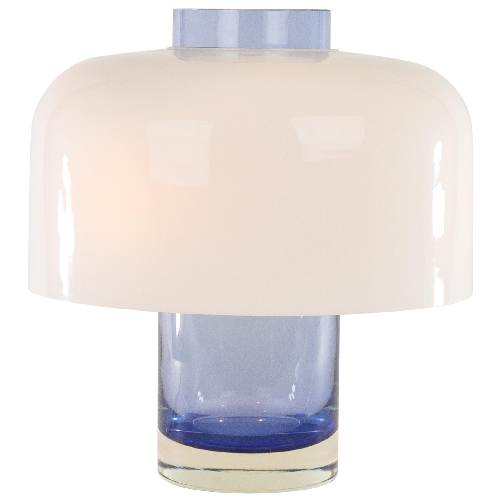 Blue and white Glass Table Lamp LT 226 by Carlo Nason for A.V. Mazzega, 1960s