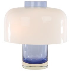 Blue and white Glass Table Lamp LT 226 by Carlo Nason for A.V. Mazzega, 1960s