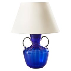Blue Murano Glass Vase as a Table Lamp