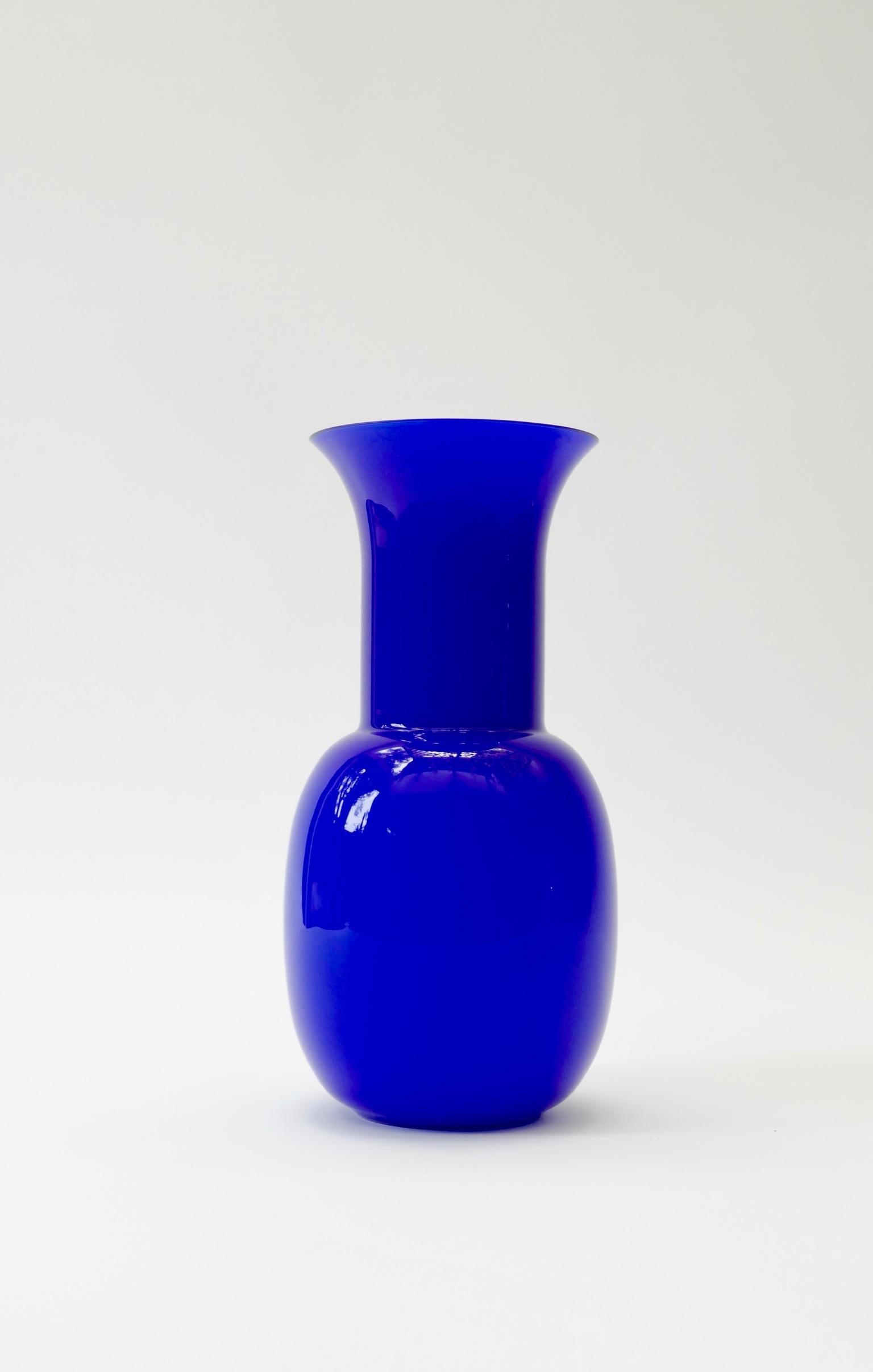 Mid-Century Modern Blue Murano Glass Vase by Aureliano Toso