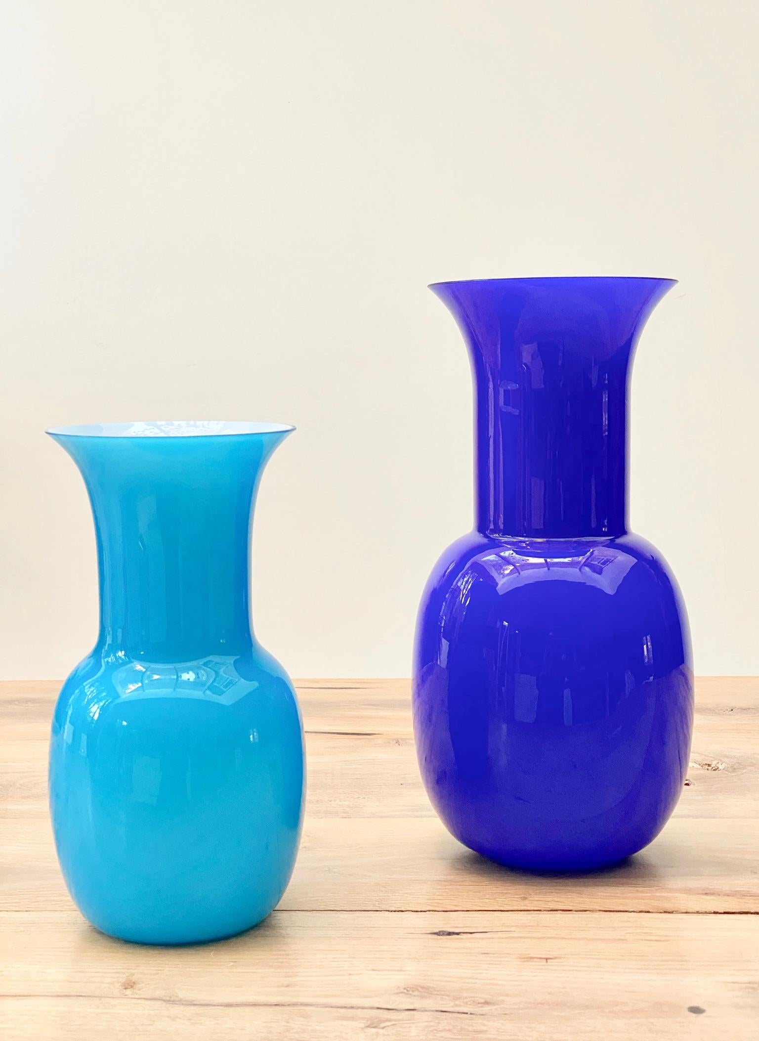 Contemporary Blue Murano Glass Vase by Aureliano Toso