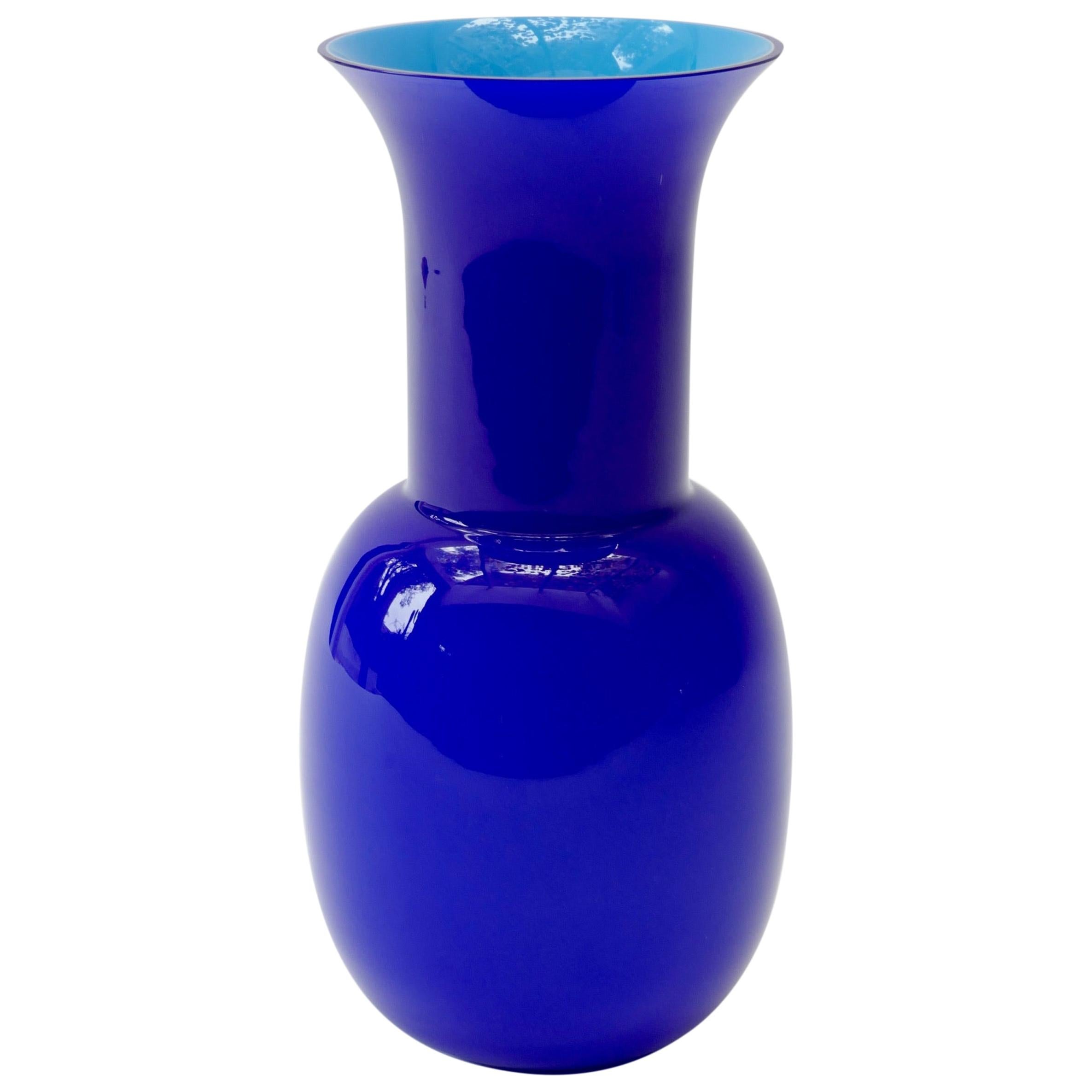 Blue Murano Glass Vase by Aureliano Toso