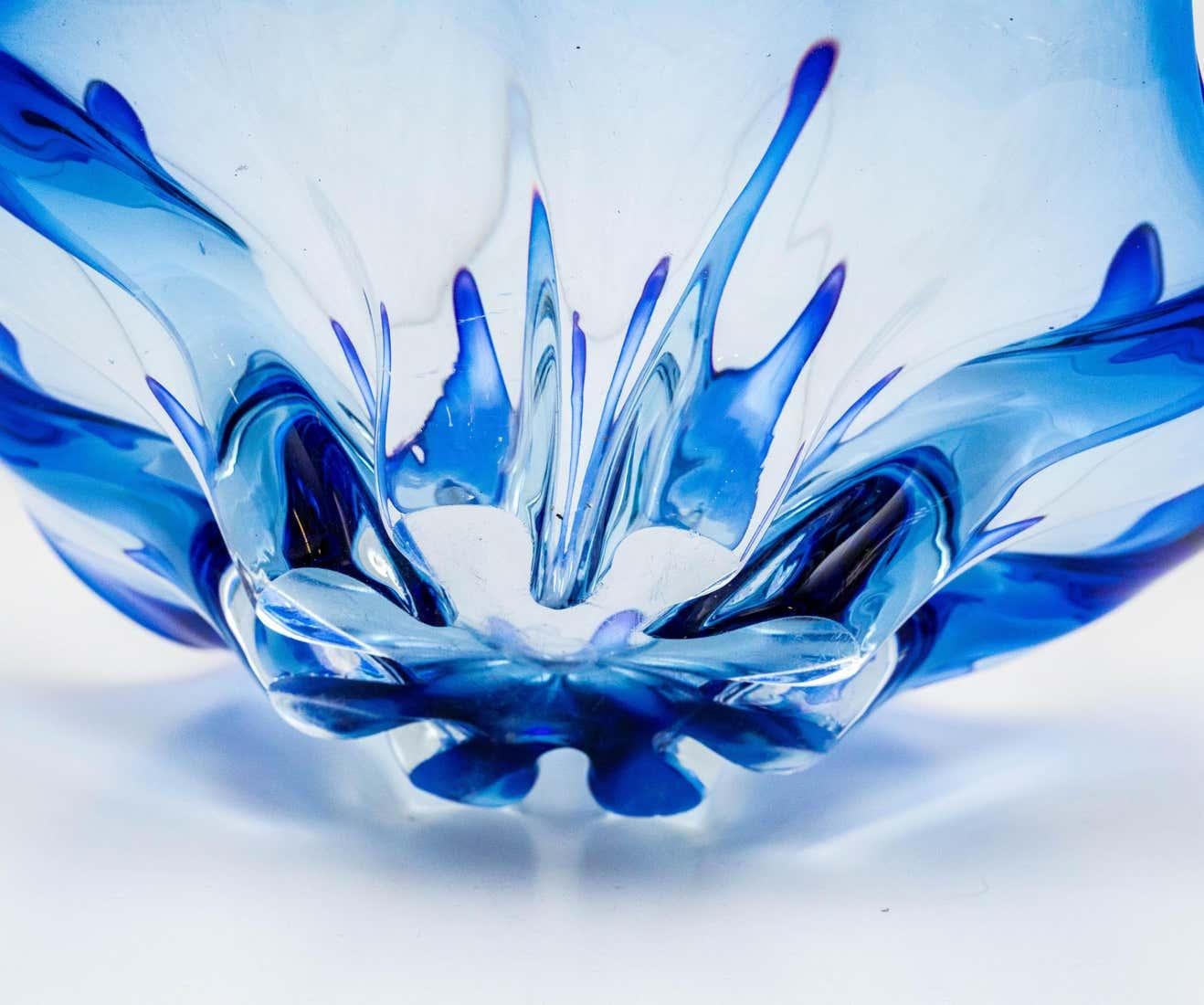 Blue Murano Glass Vase, circa 1970 7