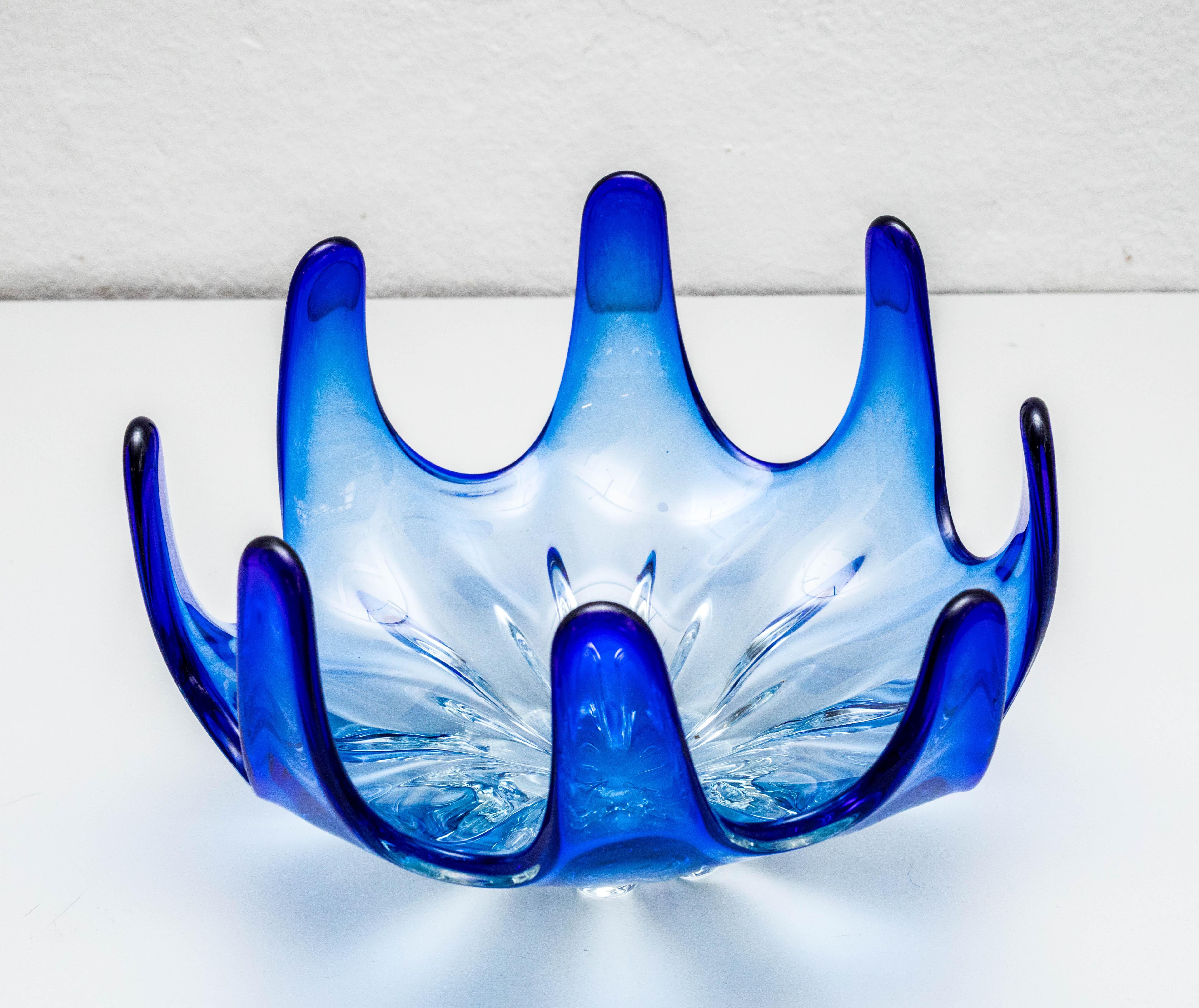 Mid-Century Modern Blue Murano Glass Vase, circa 1970