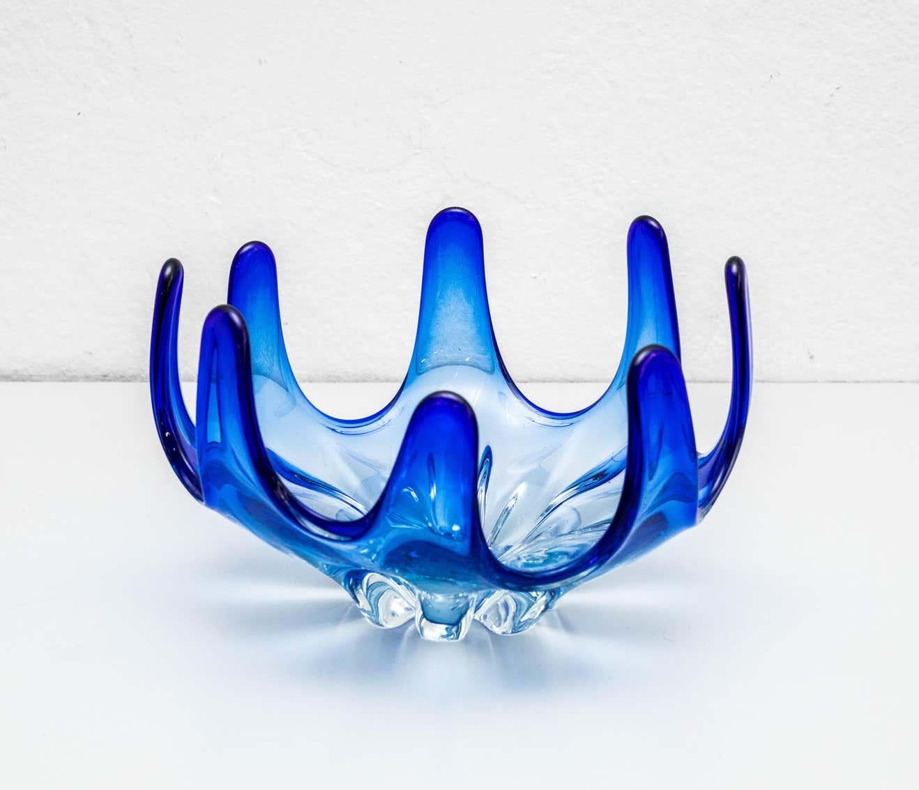Late 20th Century Blue Murano Glass Vase, circa 1970