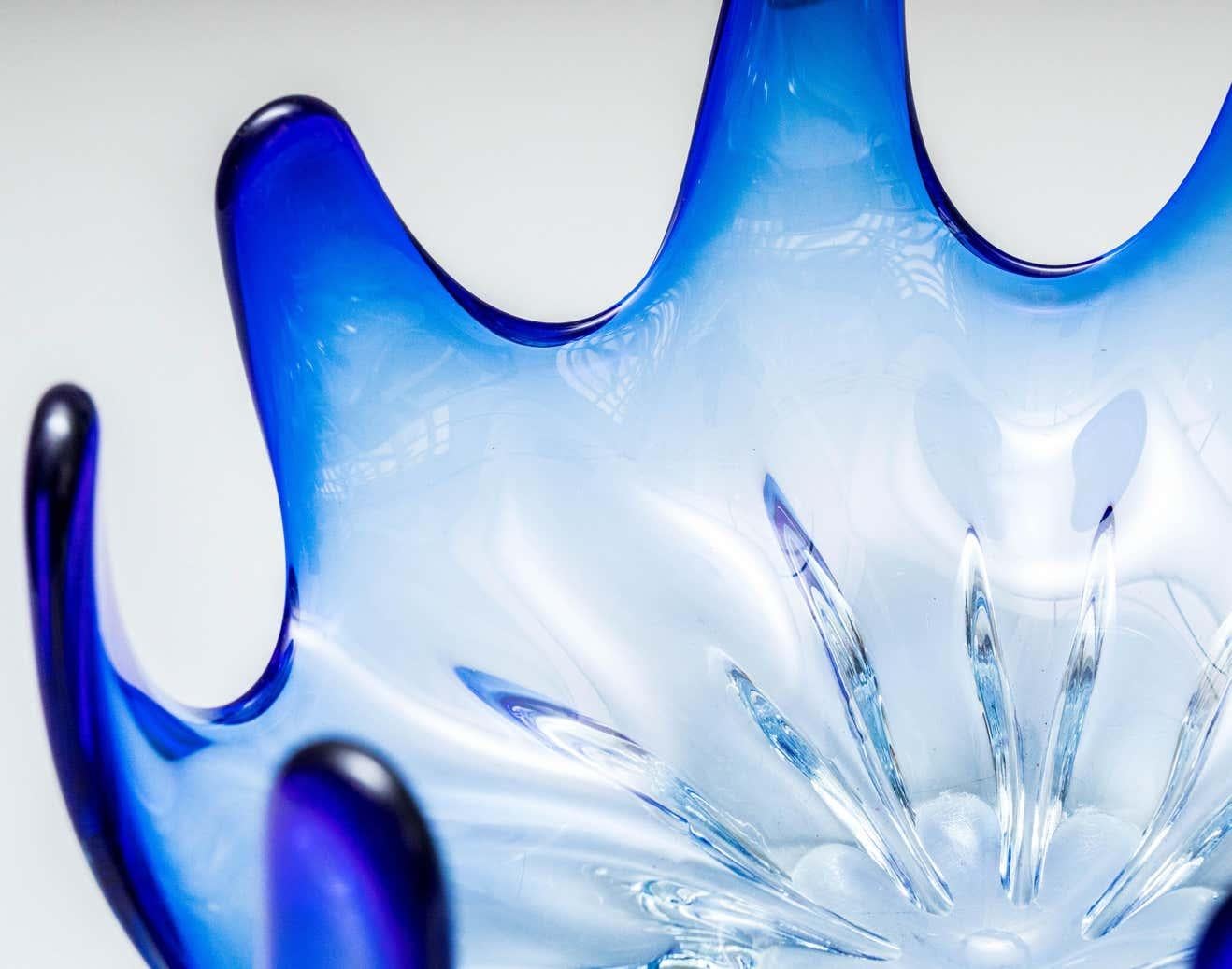 Blue Murano Glass Vase, circa 1970 3