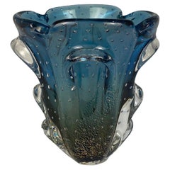 Post-Modern Blue Murano Glass Vase