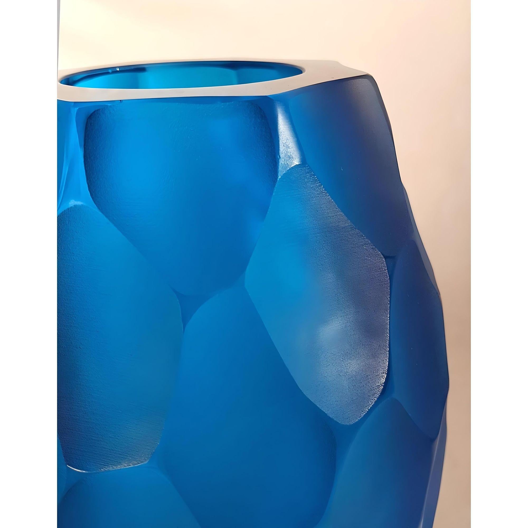 Blue Murano Glass Vase, Italy 1980s For Sale 2
