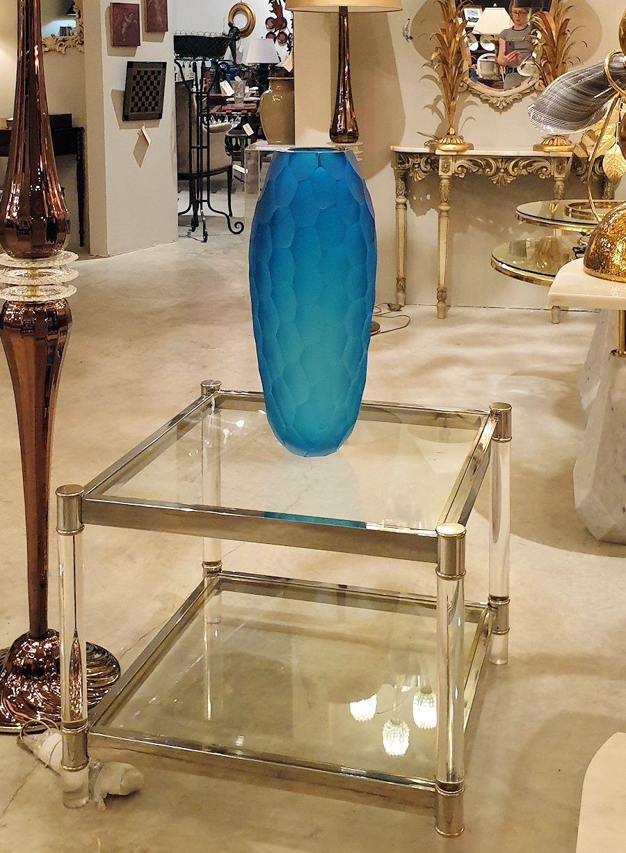 Blue Murano Glass Vase, Italy For Sale 4