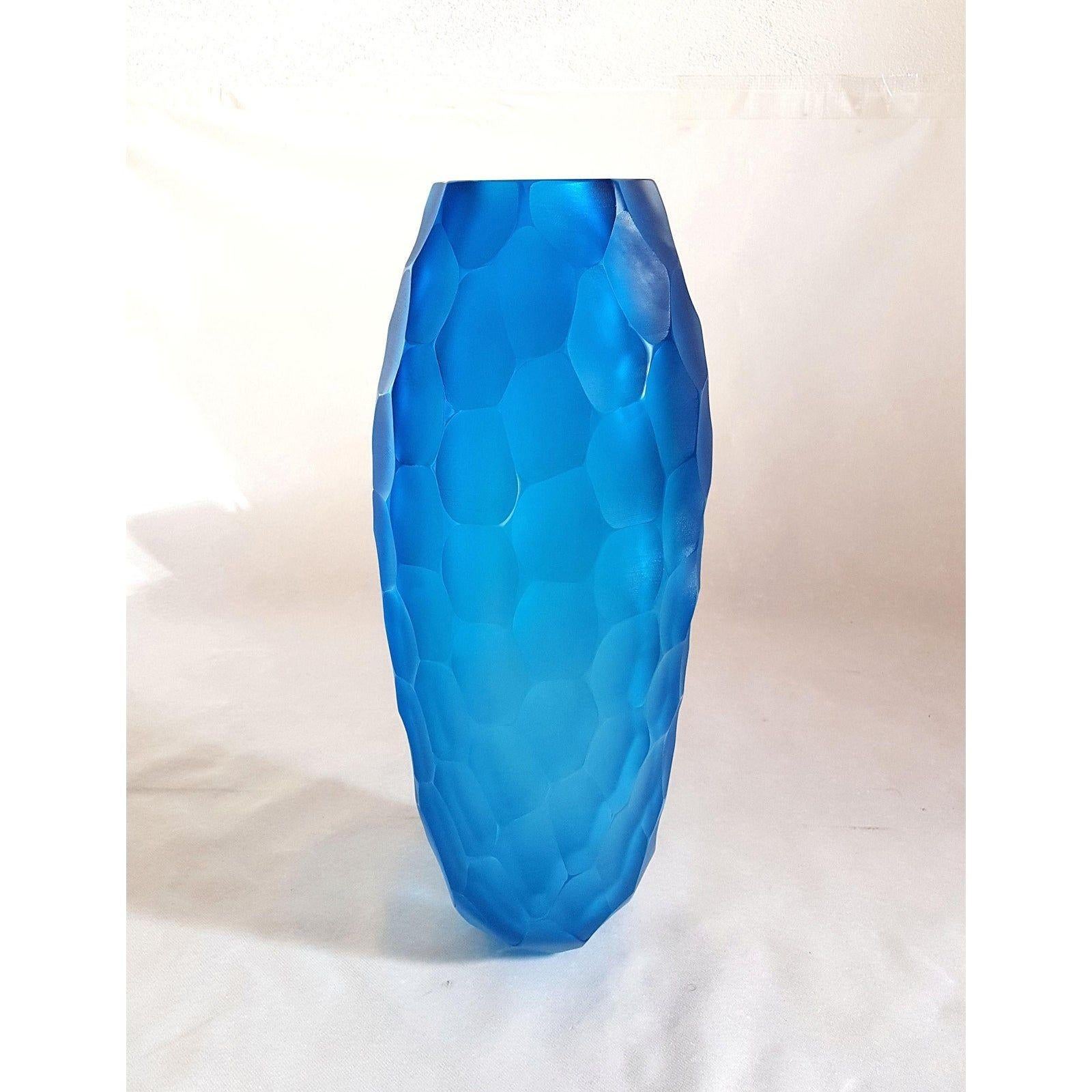 Mid-Century Modern Blue Murano Glass Vase, Italy For Sale