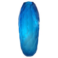 Retro Blue Murano Glass Vase, Italy