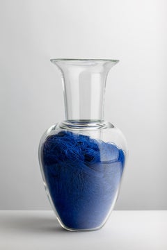 Vaso in vetro di Murano blu, Veleni di L+W, 2022, Edizione limitata da collezione