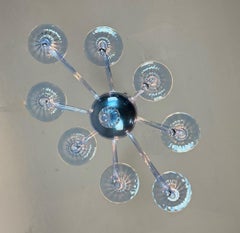 Blue Murano Glass Venetian Chandelier, 8 Light Arms