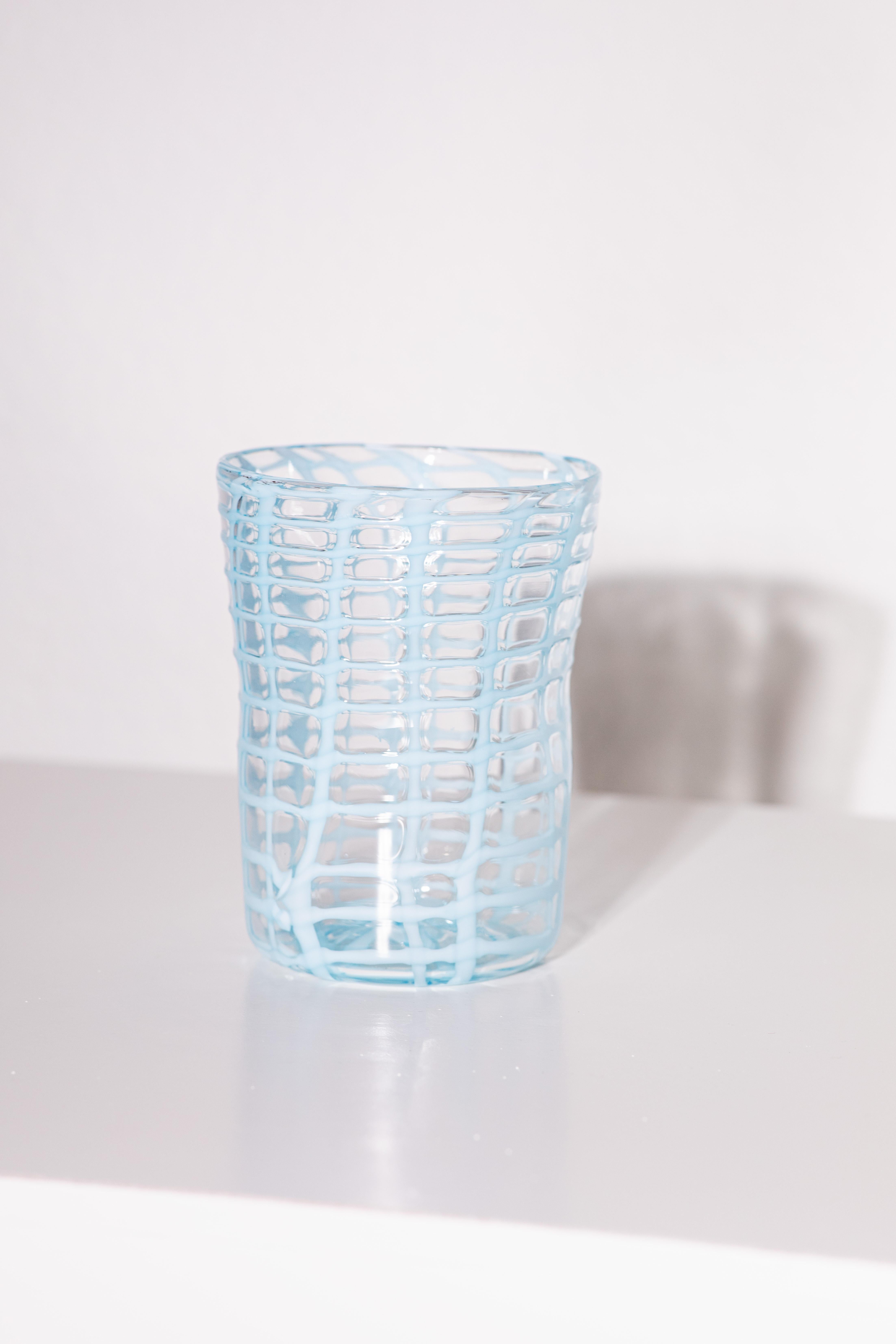 Blaue Murano-Glaswaren, 1970er Jahre, 8er-Set (Geblasenes Glas) im Angebot