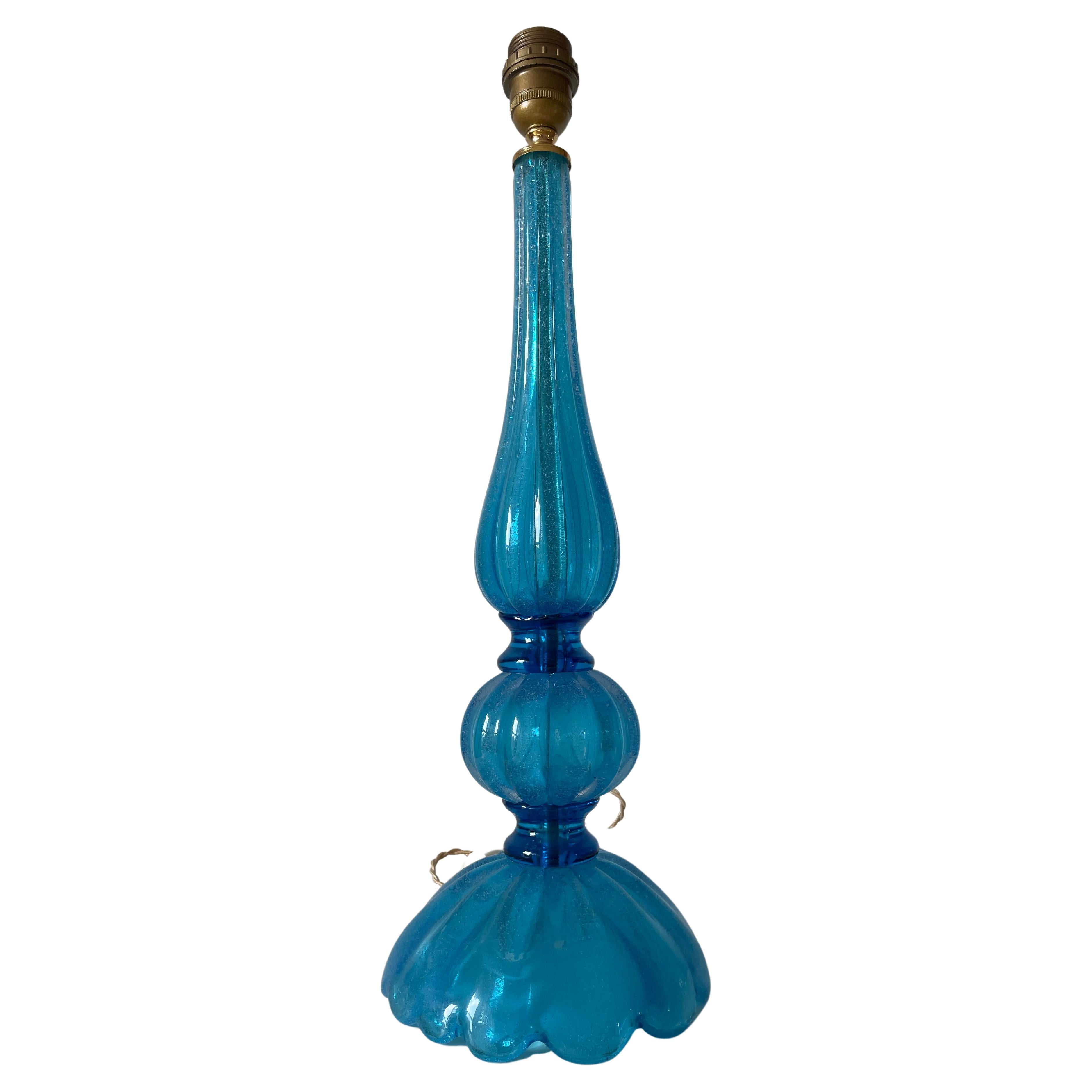 Blaue Murano-Lampe von Seguso Vetri d'Arte (Muranoglas) im Angebot