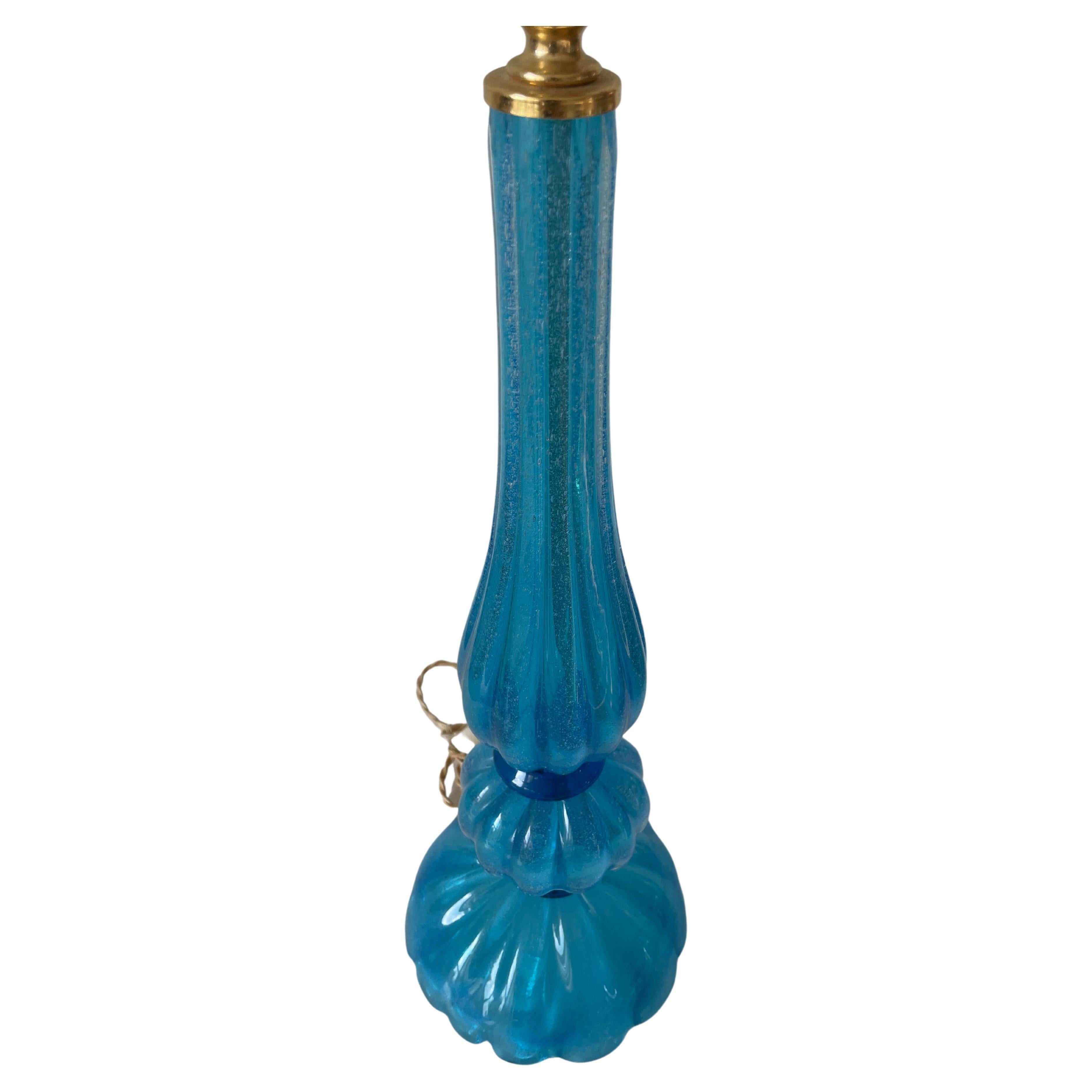 Blaue Murano-Lampe von Seguso Vetri d'Arte im Angebot 1