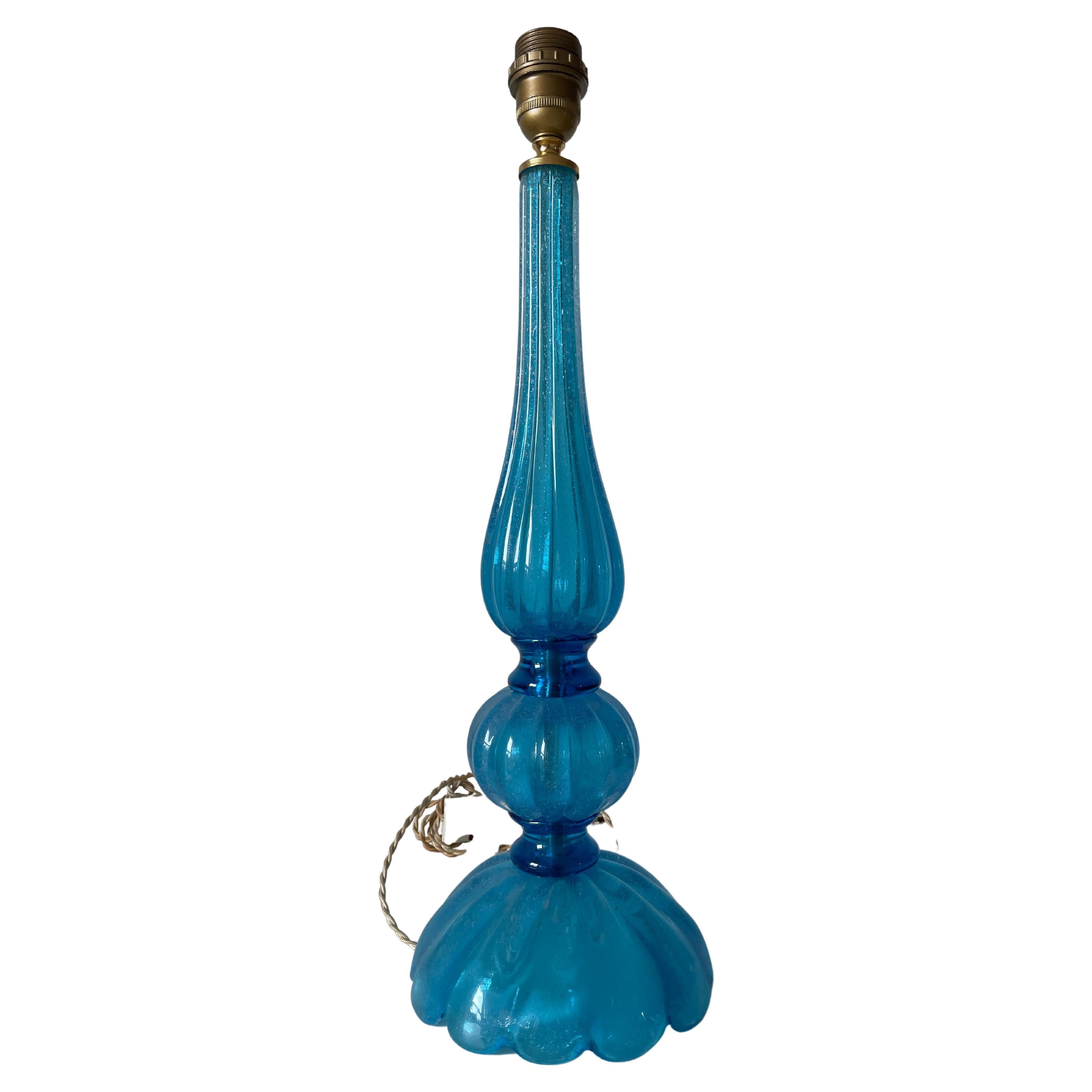 Blue Murano Lamp by Seguso Vetri d'Arte For Sale 2