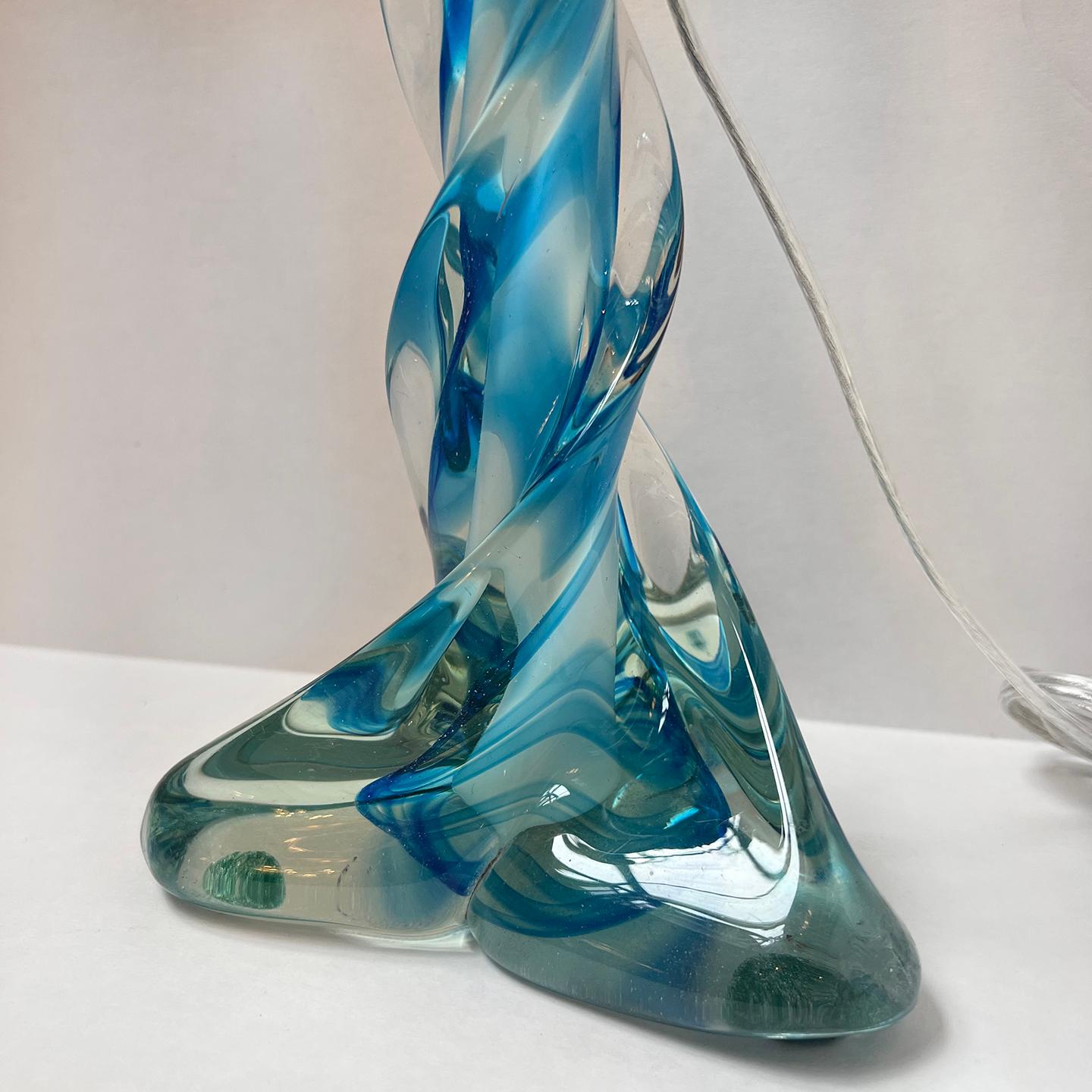 Blue Murano Lamp In Good Condition For Sale In New York, NY