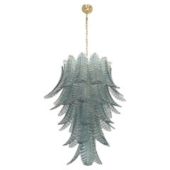 Blue Murano leaves chandelier, Italy