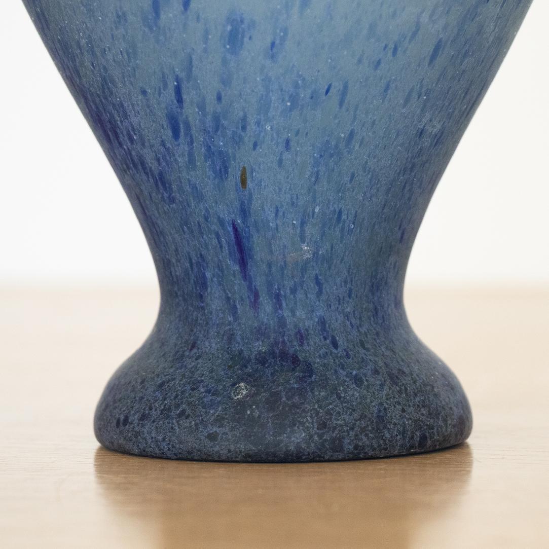 Blue Murano Scavo Glass Amphora Vase 3