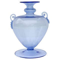 Blue Murano Vase Attributed to Napoleone Martinuzzi
