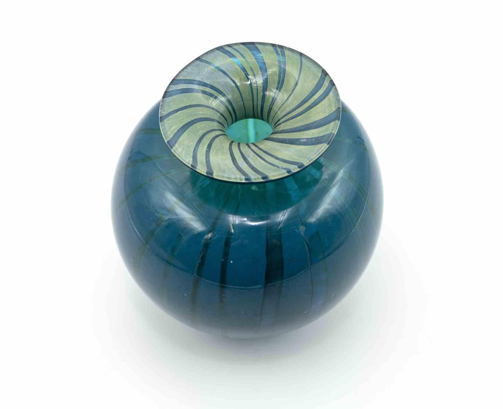 Blue Murano Vase, Italy, Mid-20th Century In Good Condition In Roma, IT