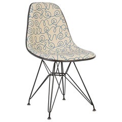 'Blue Names' Herman Miller Eames DSR Side Chair with Alexander Girard Fabric