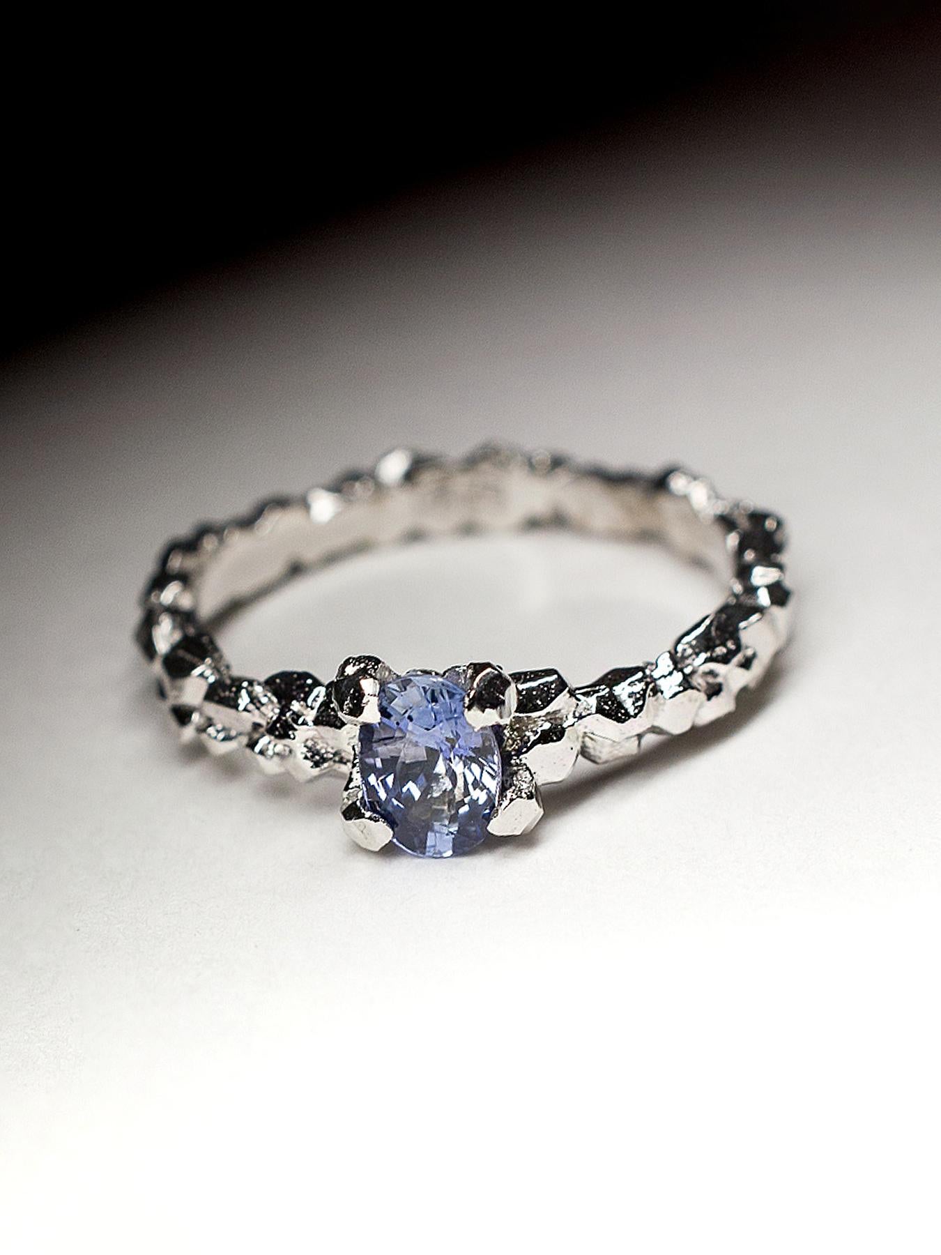Anello di fidanzamento in argento con zaffiro blu naturale, regalo di compleanno per il partner in vendita 6