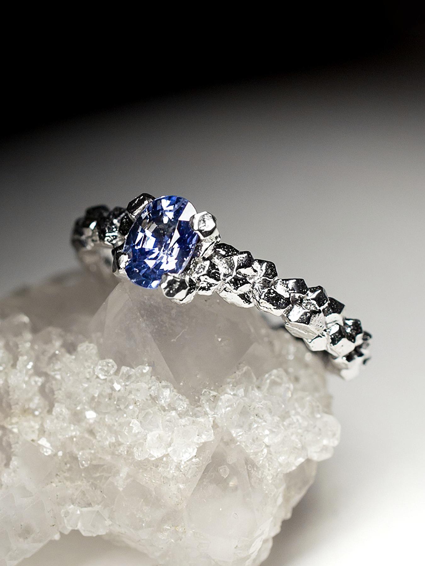 Anello di fidanzamento in argento con zaffiro blu naturale, regalo di compleanno per il partner in vendita 8