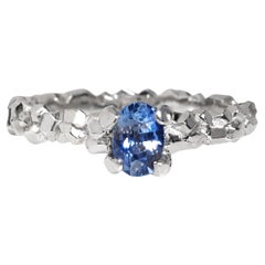 Anello di fidanzamento in argento con zaffiro blu naturale, regalo di compleanno per il partner