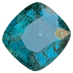 Blue Natural Tourmaline Gemstone 3.65 Ct Square Cushion  Ring, Pendant Jewelry