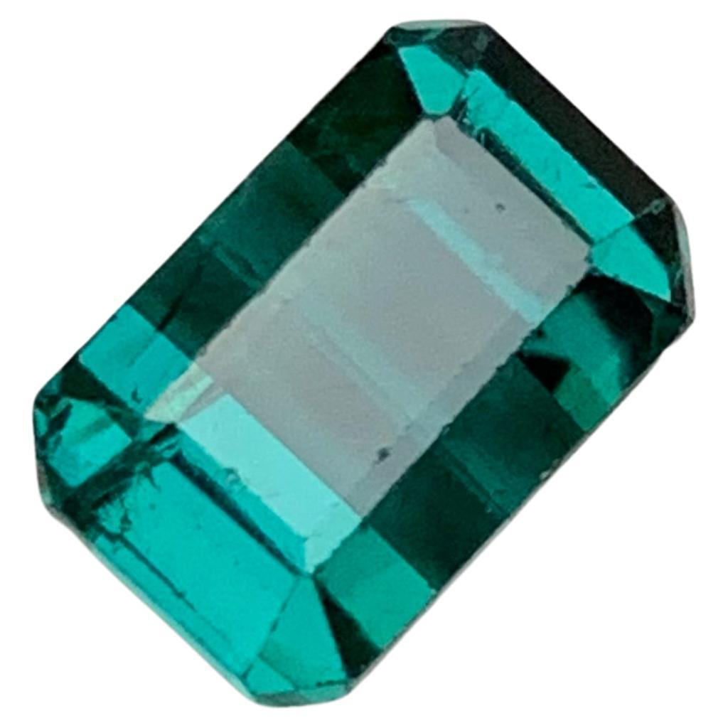 Blue Natural Tourmaline Gemstone 3.85 Ct Emerald Cut  Ring  Pendant  Jewelry For Sale