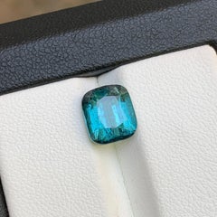 Blue Natural Tourmaline Ring Pendant Loose Gemstone 3.35 Ct Cushion Cut-Jewelry