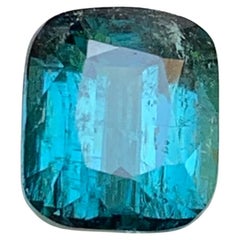 Blauer natürlicher Turmalin Ring Anhänger Lose Edelstein 3.35 Ct Cushion Cut-Schmuck