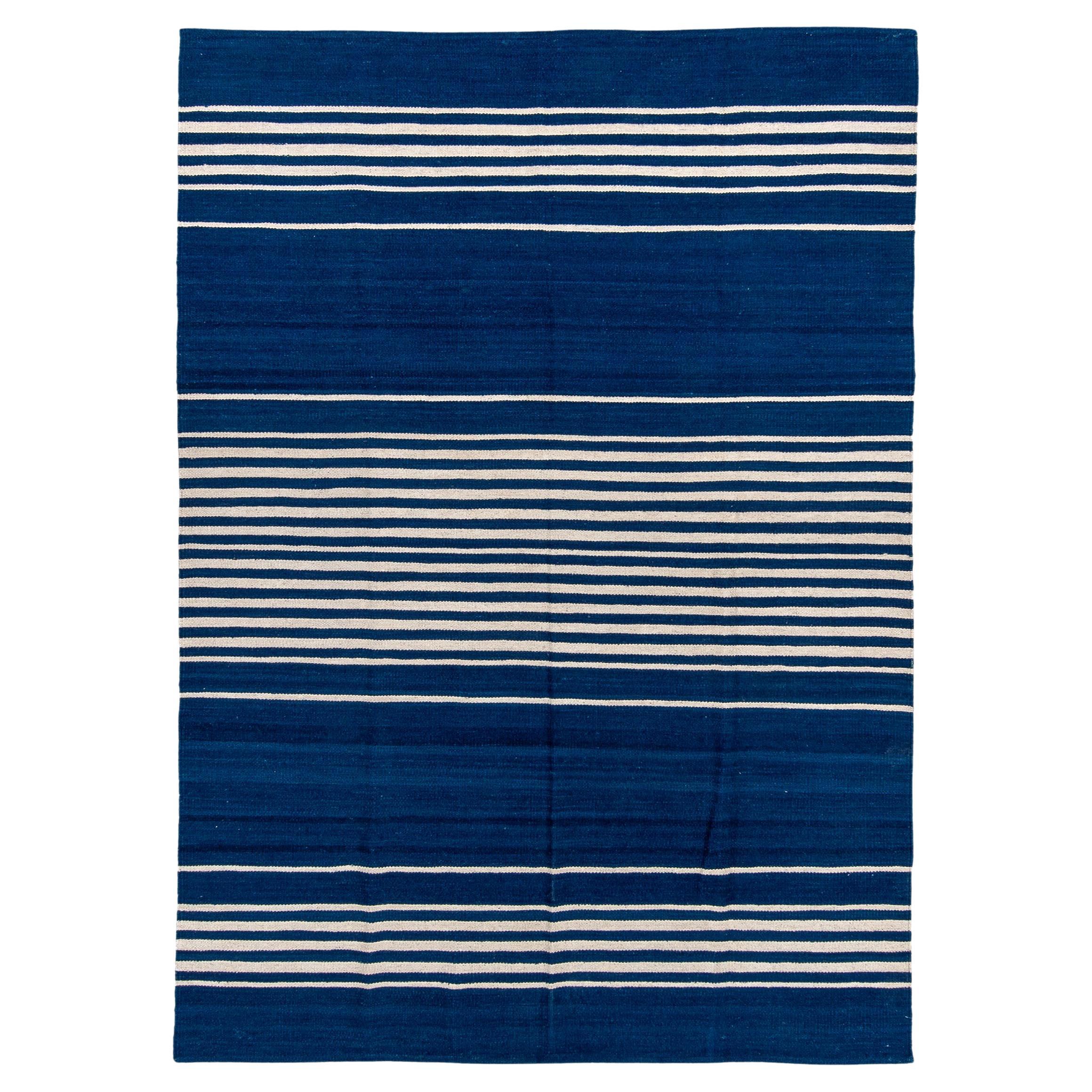 Blue Navy Kilim For Sale