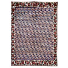 Blue Persian Karabakh With Paisley Design Pure wool Hand Knotted Rug