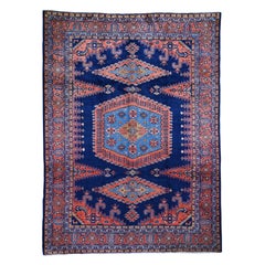 Blue New Persian Viss Pure Wool Thick Hand Knotted Oriental Rug