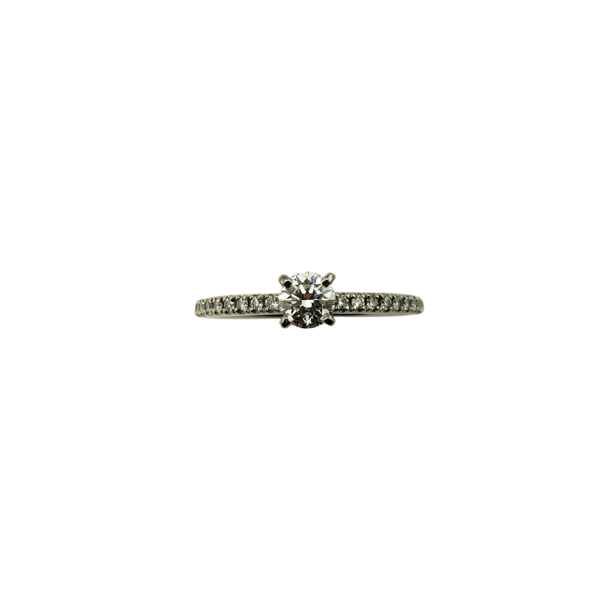 Blue Nile 14 Karat White Gold Diamond Engagement Ring GIA Certified For Sale 3