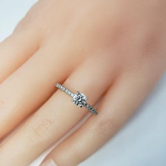 Blue Nile 14 Karat White Gold Diamond Engagement Ring GIA Certified