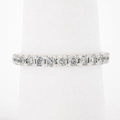 Blue Nile .950 Platinum 1.08ctw Pave Diamond Stack Wedding Eternity Band Ring