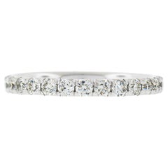 Blue Nile .950 Platinum 1.08ctw Pave Diamond Stack Wedding Eternity Band Ring