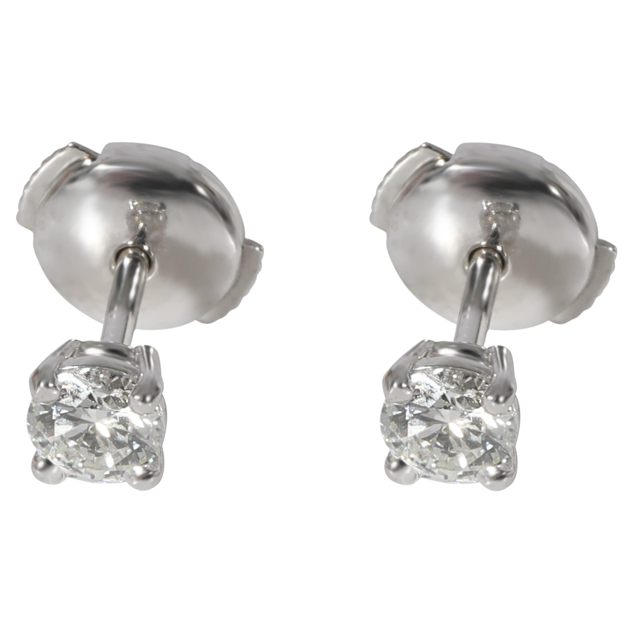 Blue Nile Diamond Stud Earring in Platinum G VS2 0.6 CTW For Sale at 1stDibs