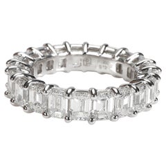Blue Nile Emerald Cut Diamond Eternity Ring in Platinum 5.12 CTW