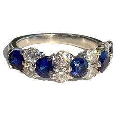 Blue Nile Platinum Sapphire and Diamond Ring