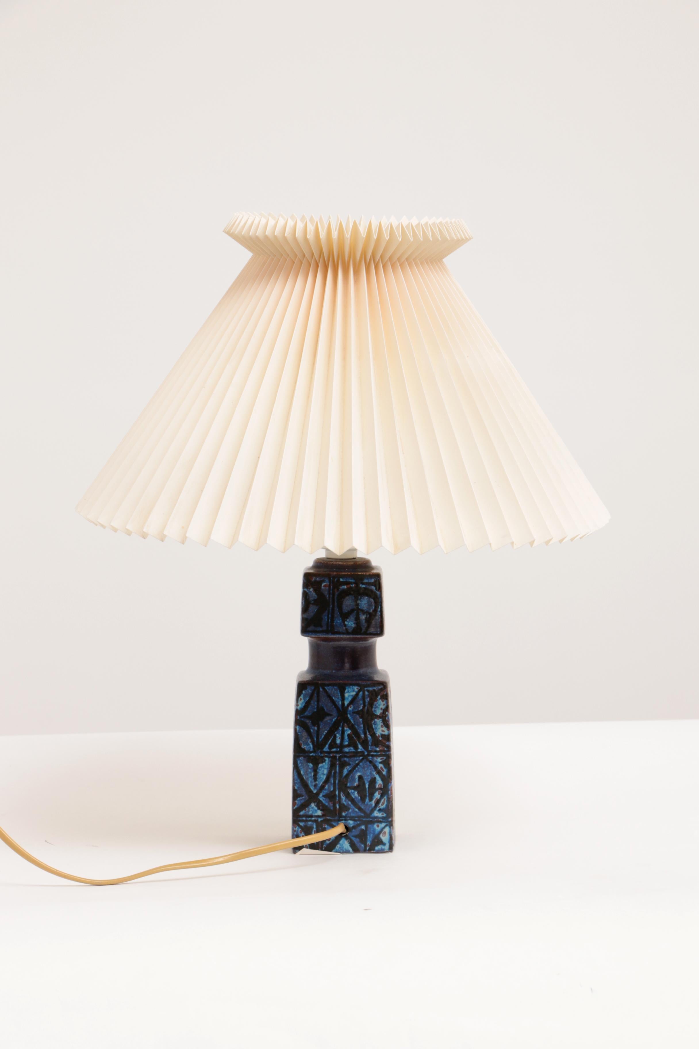 Blue Nils Thorsson Table Lamp for Royal Copenhagen/Fog & Mørup, 1970s For Sale 2