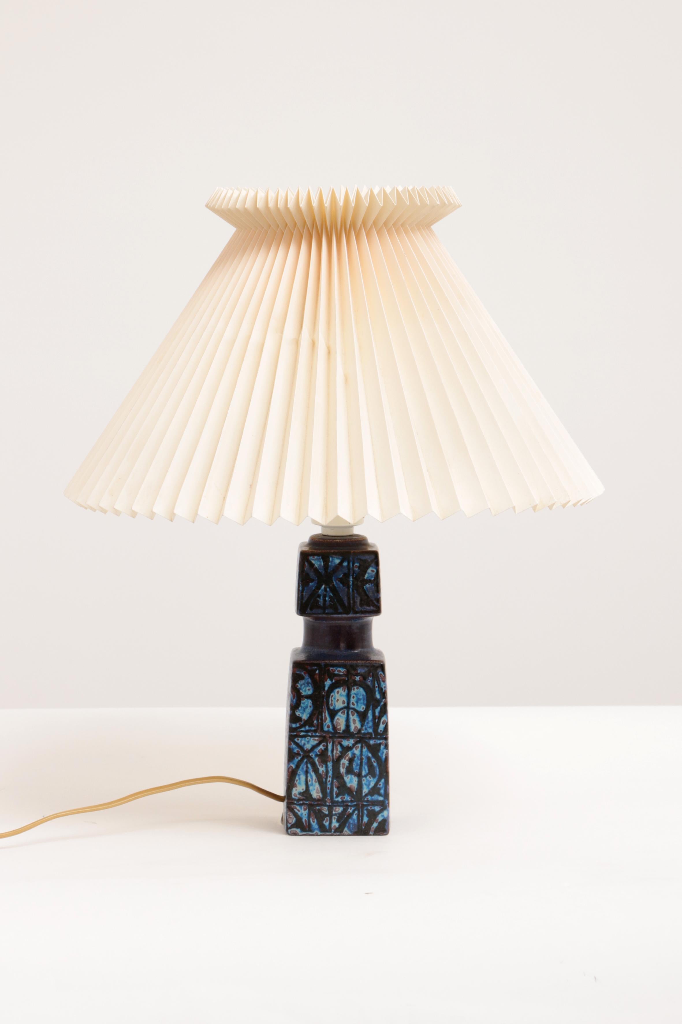Blue Nils Thorsson Table Lamp for Royal Copenhagen/Fog & Mørup, 1970s For Sale 3